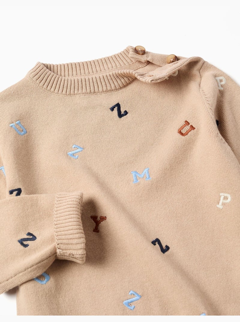 Maglione con lettere ricamate Beige - Kiabi