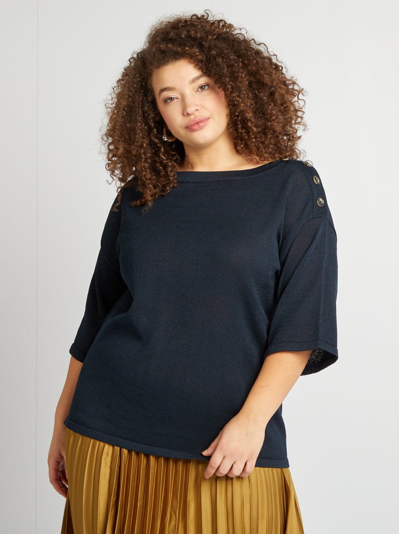 Maglione con maniche 3/4 blu - Kiabi