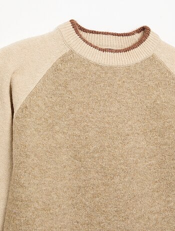 Maglione con maniche a contrasto