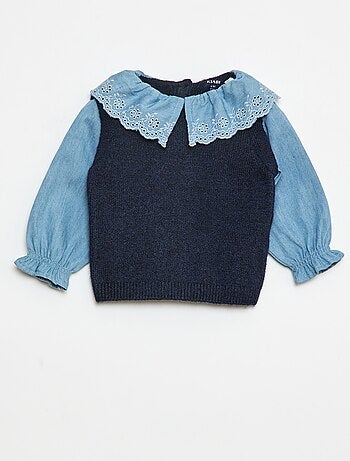 Maglione con maniche in cotone