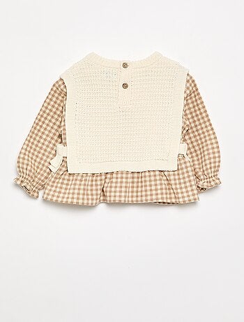 Maglione con maniche in voile di cotone