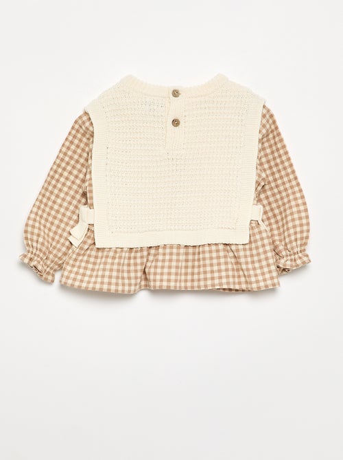 Maglione con maniche in voile di cotone - Kiabi Maglione con maniche in voile di cotone - Kiabi