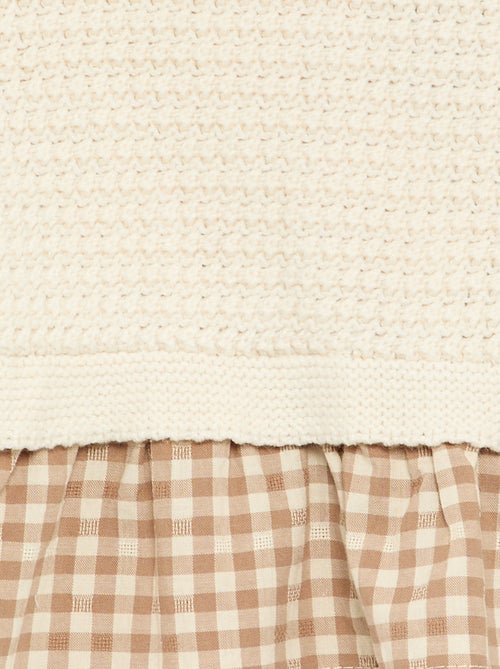 Maglione con maniche in voile di cotone - Kiabi Maglione con maniche in voile di cotone - Kiabi
