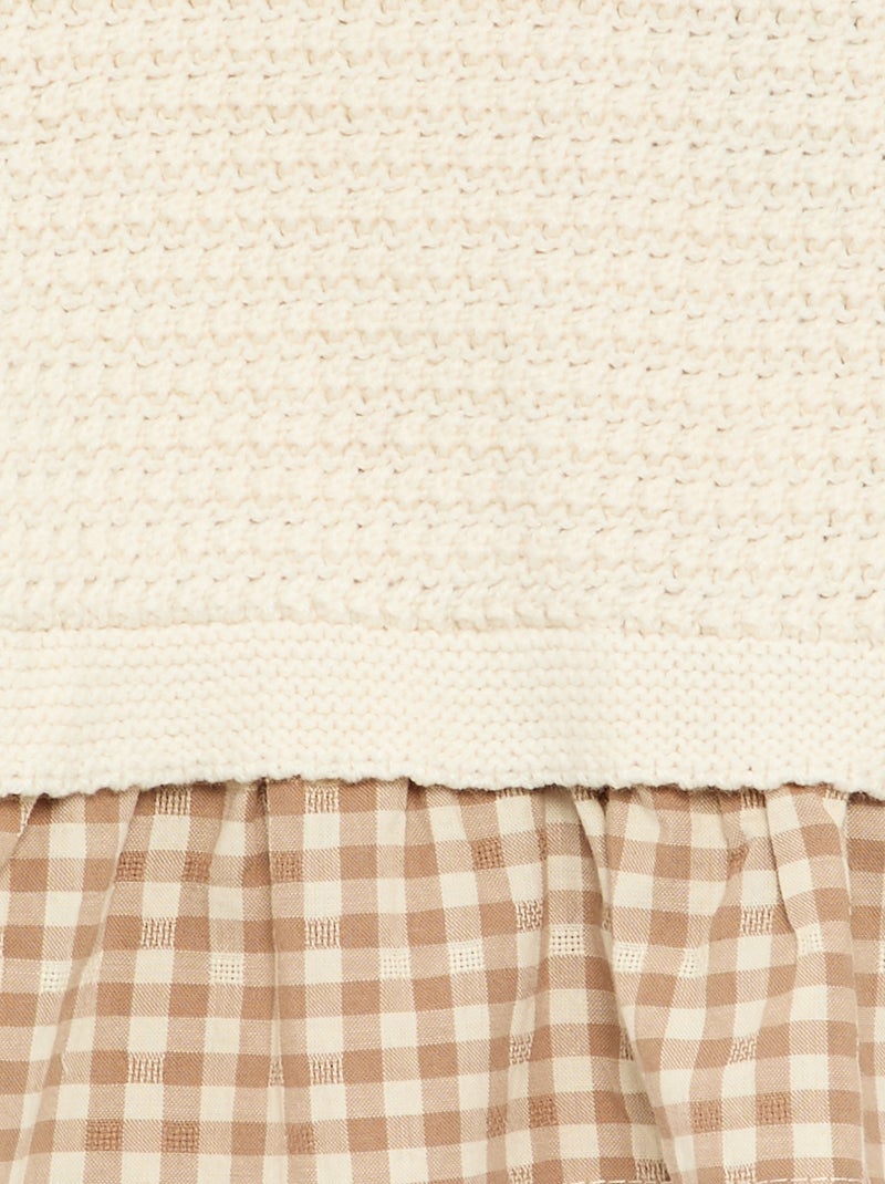 Maglione con maniche in voile di cotone Beige - Kiabi