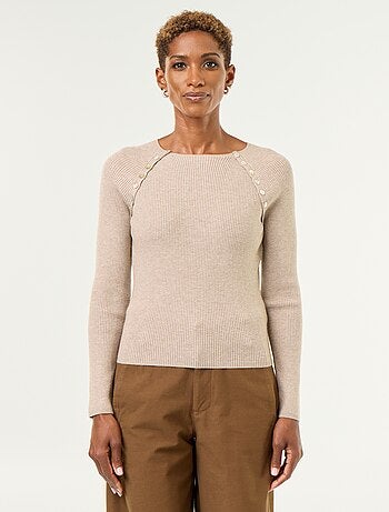Maglione con maniche raglan abbottonate