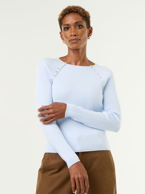 Maglione con maniche raglan abbottonate - Kiabi