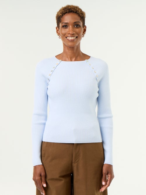 Maglione con maniche raglan abbottonate - Kiabi
