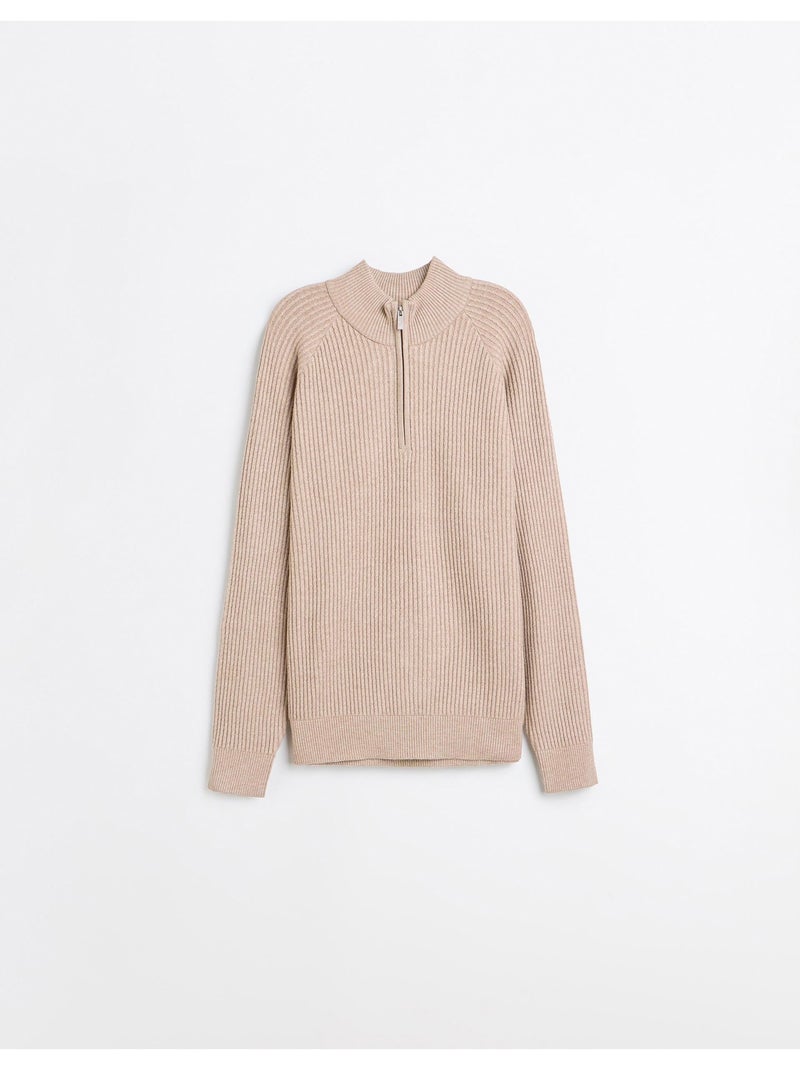 Maglione con mezza cerniera, mo fashion Beige - Kiabi