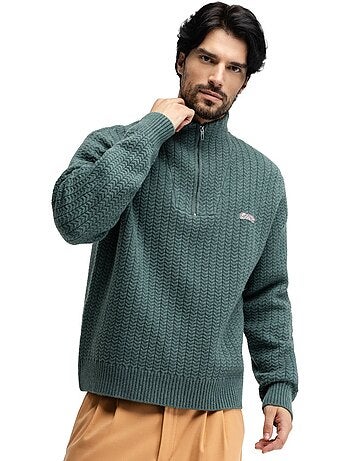 Maglione con mezza zip e collo lupetto da uomo uomo tiksi