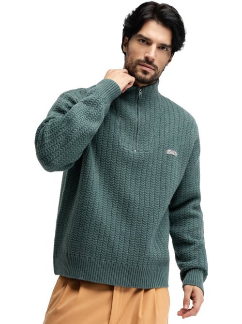 Maglione con mezza zip e collo lupetto da uomo uomo tiksi - Kiabi