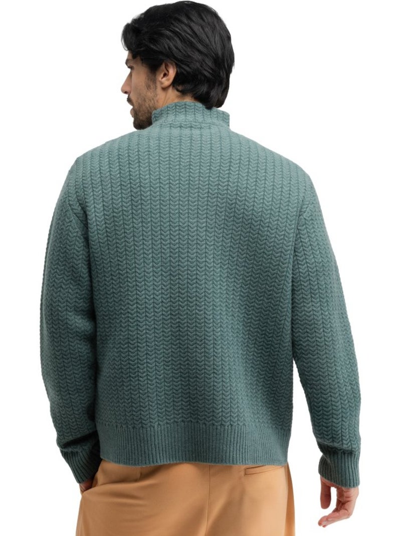 Maglione con mezza zip e collo lupetto da uomo uomo tiksi Blu - Kiabi