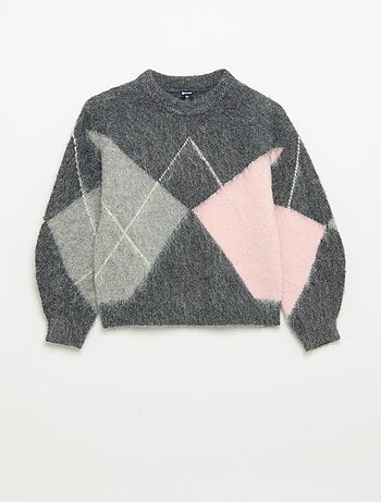 Maglione con motivi a rombi