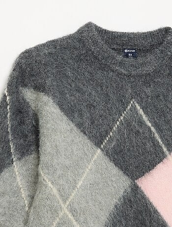 Maglione con motivi a rombi