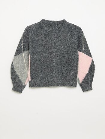 Maglione con motivi a rombi