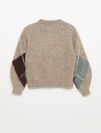 Maglione con motivi a rombi