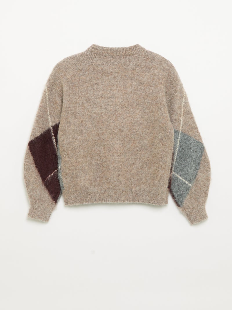 Maglione con motivi a rombi Marrone - Kiabi