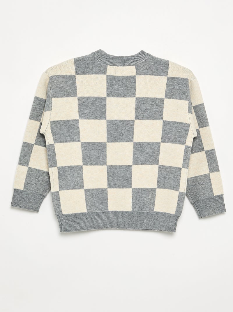 Maglione con motivo a quadri Grigio - Kiabi