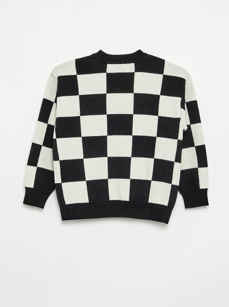 Maglione con motivo a quadri Nero - Kiabi