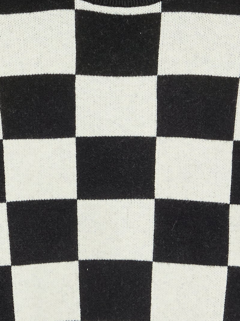 Maglione con motivo a quadri Nero - Kiabi