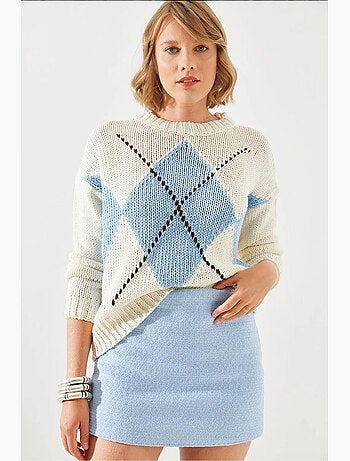 Maglione con motivo a rombi lucci