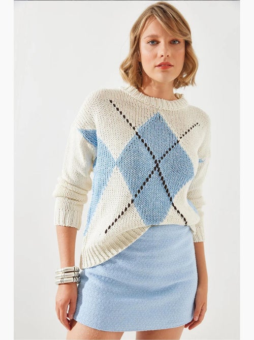 Maglione con motivo a rombi lucci - Kiabi Maglione con motivo a rombi lucci - Kiabi