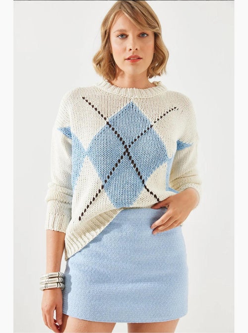 Maglione con motivo a rombi lucci - Kiabi Maglione con motivo a rombi lucci - Kiabi