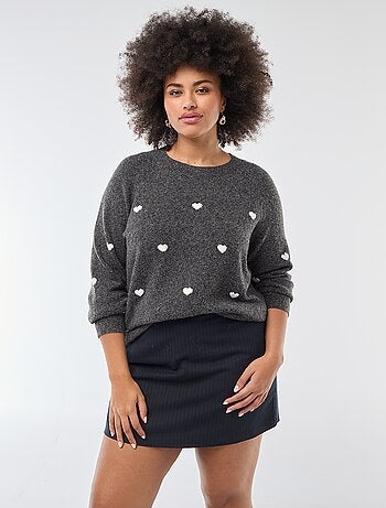Maglione con motivo cuori 'Vero Moda Curve'