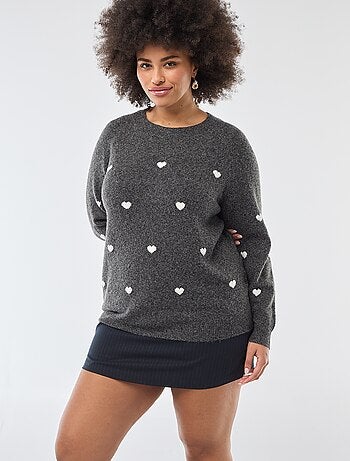 Maglione con motivo cuori 'Vero Moda Curve'