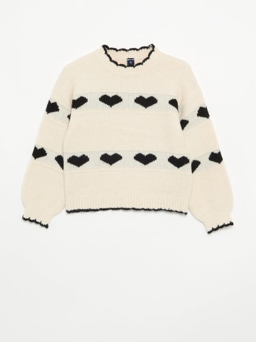 Maglione con motivo jacquard a cuori - Kiabi