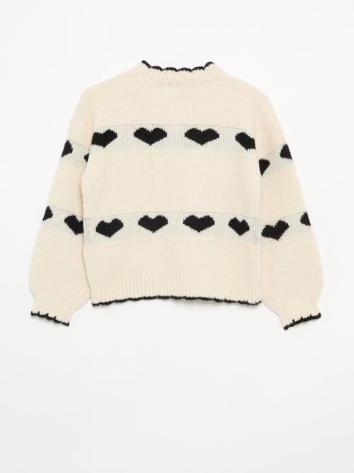 Maglione con motivo jacquard a cuori - Kiabi