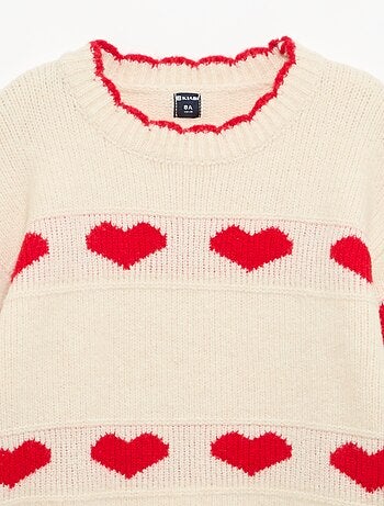 Maglione con motivo jacquard a cuori