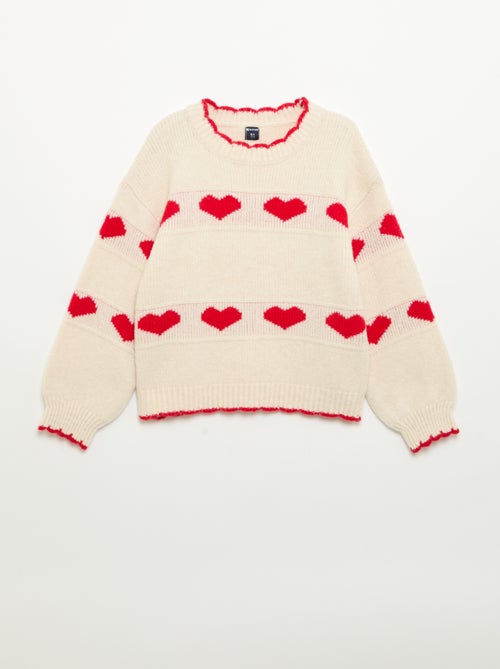 Maglione con motivo jacquard a cuori - Kiabi