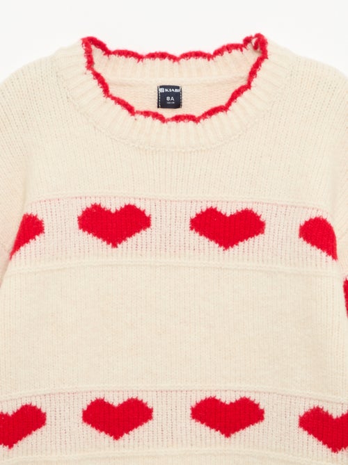 Maglione con motivo jacquard a cuori - Kiabi