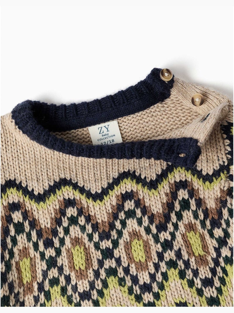 Maglione con motivo jacquard Beige - Kiabi