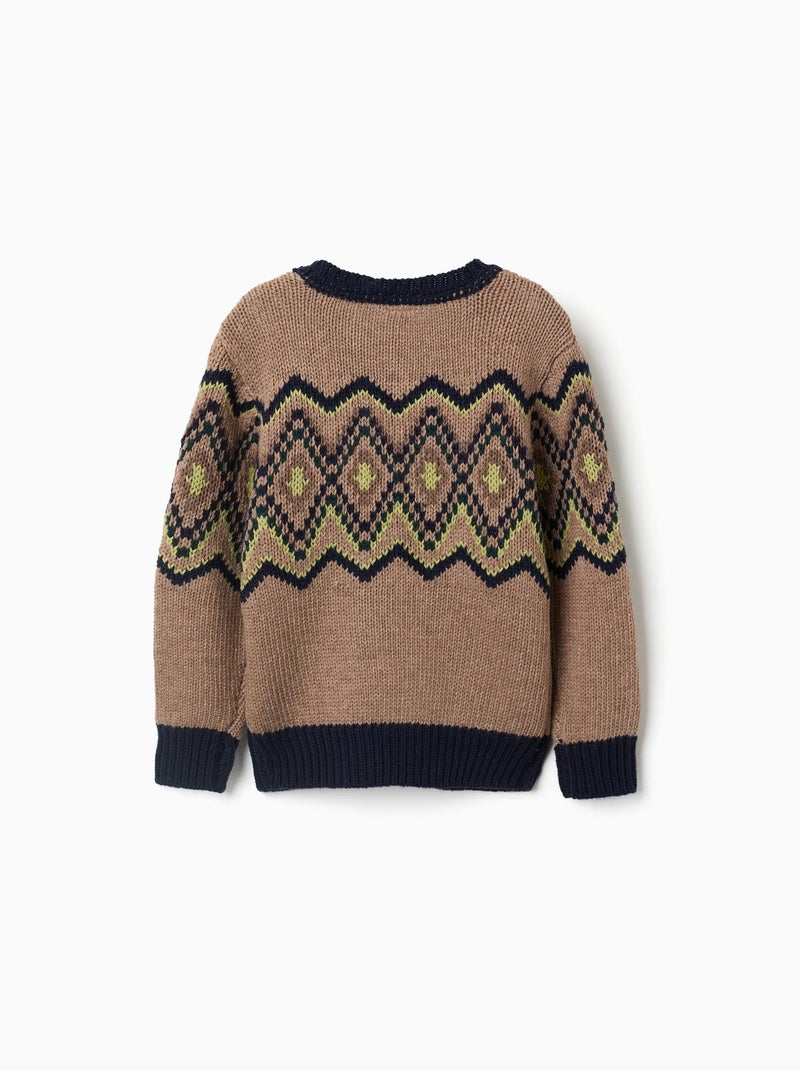 Maglione con motivo jacquard Beige - Kiabi