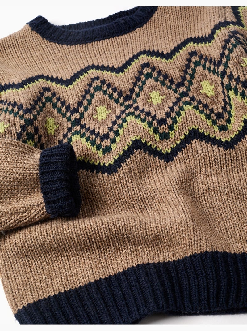 Maglione con motivo jacquard Beige - Kiabi