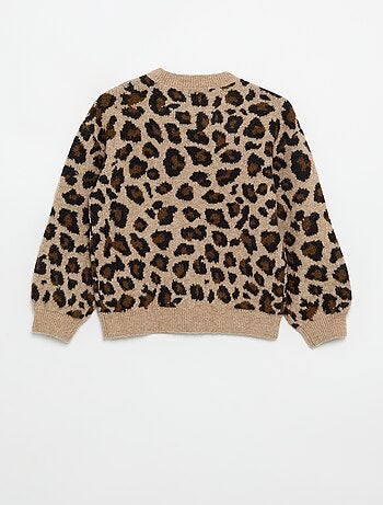 Maglione con motivo leopardato