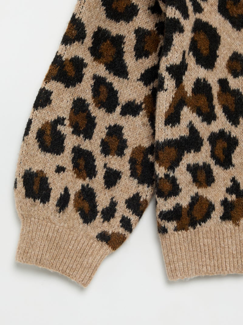 Maglione con motivo leopardato Beige - Kiabi