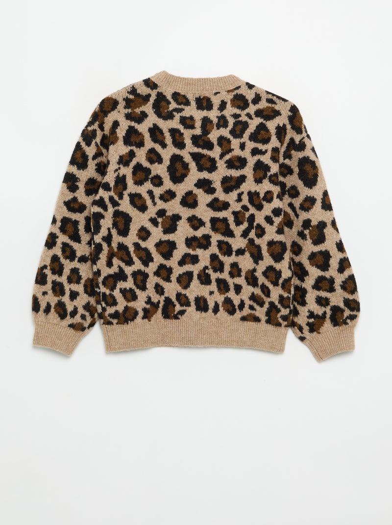 Maglione con motivo leopardato Beige - Kiabi