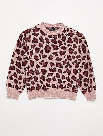 Maglione con motivo leopardato