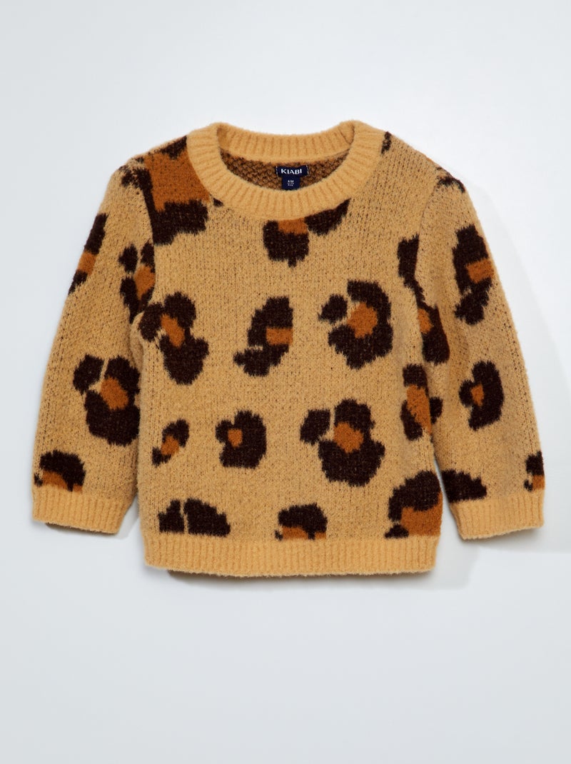 Maglione con motivo leopardo BEIGE - Kiabi