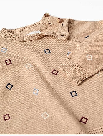 Maglione con piastrelle ricamate