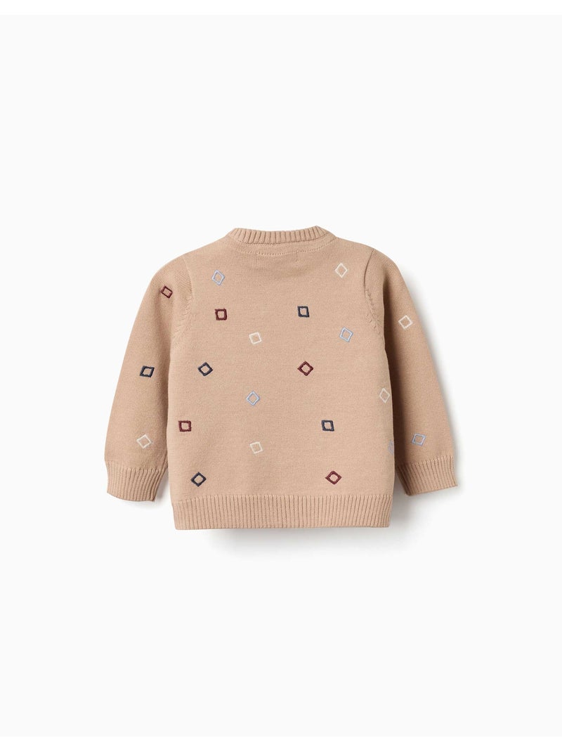 Maglione con piastrelle ricamate Beige - Kiabi