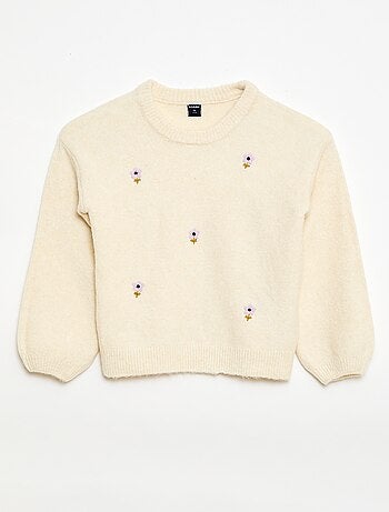 Maglione con ricami floreali