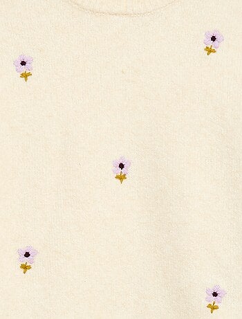 Maglione con ricami floreali