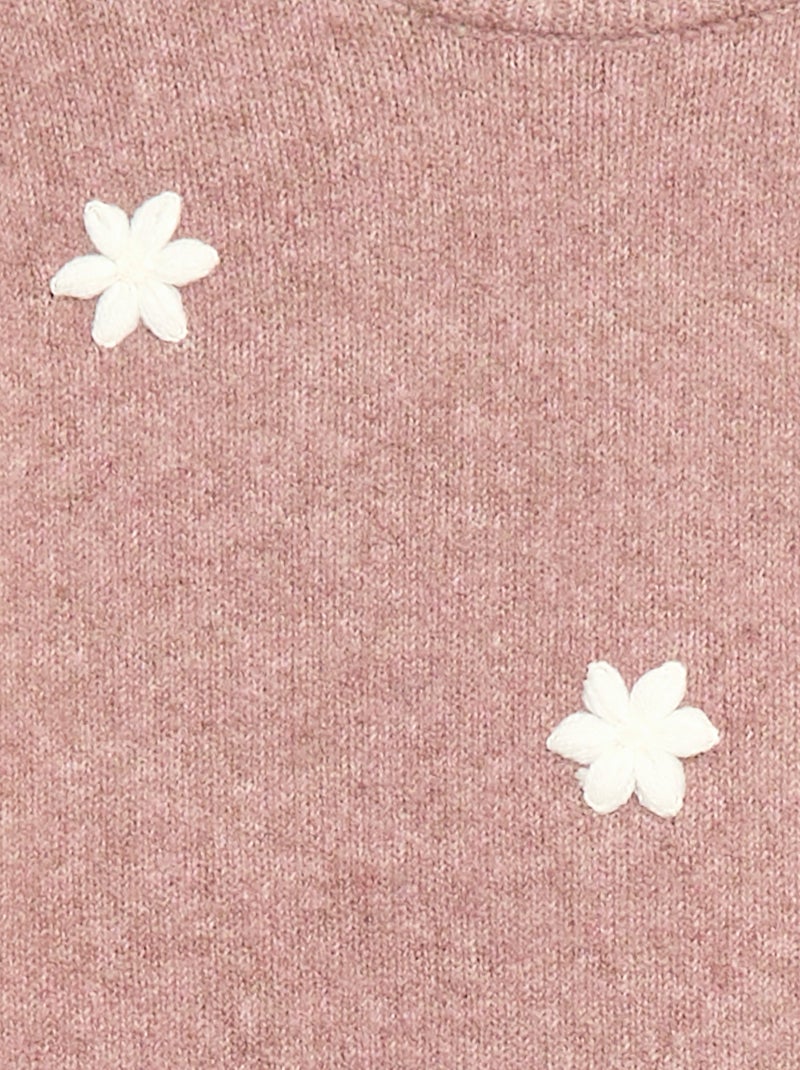 Maglione con ricami floreali Rosa - Kiabi