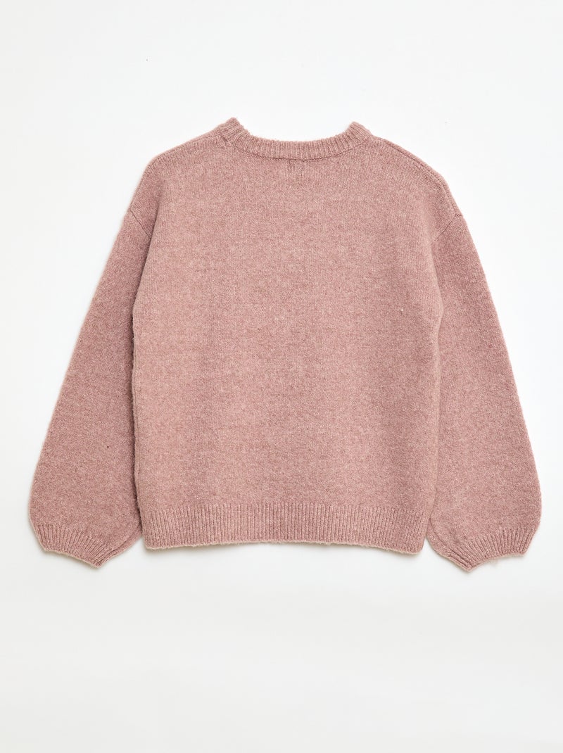 Maglione con ricami floreali Rosa - Kiabi