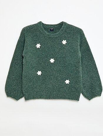 Maglione con ricami floreali