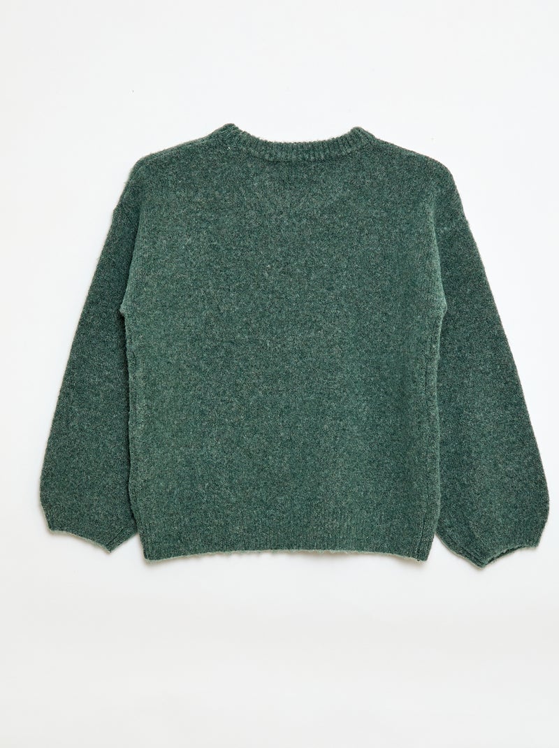 Maglione con ricami floreali Verde - Kiabi