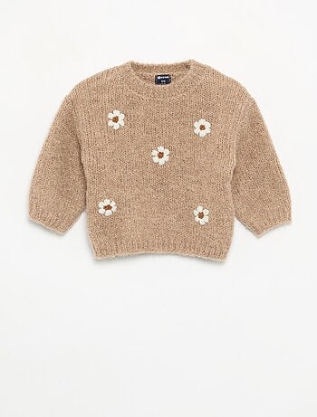 Maglione con ricami 'margherite'